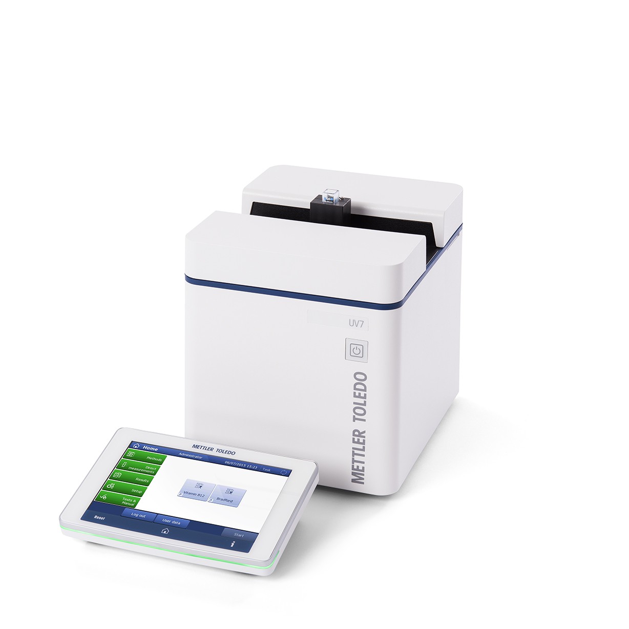 UV7 Excellence spectrophotometer used in the pharmaceutical industry to measure the API content of Ibuprofen